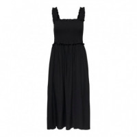 Vestidos Vestido Largo ONLY Onllumira Black Smock Detail