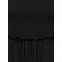 Vestidos Vestido Largo ONLY Onllumira Black Smock Detail