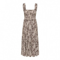 Vestidos Vestido Largo ONLY Onllumira Pumice Stone Hot Fudge Paisley