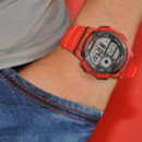 CASIO AE-1000W-4AV Reloj Deportivo Digital para Hombre – Correa Roja, Hora Mundial, Wr 100M, Batería 10 Años