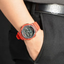 CASIO AE-1000W-4AV Reloj Deportivo Digital para Hombre – Correa Roja, Hora Mundial, Wr 100M, Batería 10 Años
