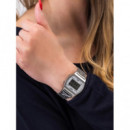 CASIO B640WDG-7 Reloj Digital Unisex - Caja Plateada con Esfera Brillante, Pulsera de Acero Inoxidable, Retro, Wr 50M