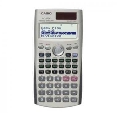 Casio FC-200V Calculadora Financiera Profesional &ndash; Inter&eacute;s Compuesto, Flujo de Caja, Amortizaci&oacute;n, Estad&iacute;sticas, Bater&iacute;a Solar