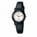 CASIO LQ-139BMV-1B – Reloj Análogo Clásico para Mujer con Correa Negra y Esfera Blanca