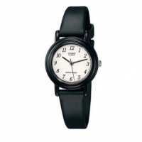 CASIO LQ-139BMV-1B – Reloj Análogo Clásico para Mujer con Correa Negra y Esfera Blanca