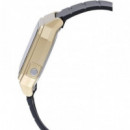 CASIO W-217HM-9V Reloj Digital Retro Dorado con Correa Negra y Luz Led Wr 50M