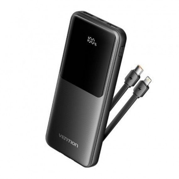 VENTION POWERBANK FHOB010.000MAH / 22.5W/ NEGRA Incluye Cable USB Tipo-C y Lightning