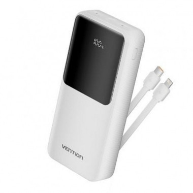 VENTION POWERBANK FHPW0 20.000MAH / 22.5W/ BLANCA Incluye Cable USB Tipo-C y Lightning