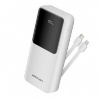 VENTION Powerbank FHPW0 20.000MAH / 22.5W/ Blanca Incluye Cable USB Tipo-c y Lightning