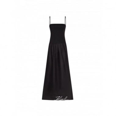 KARL LAGERFELD - Signature Woven Maxi Dress - 999 - B3W46023/999