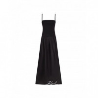 KARL LAGERFELD - Signature Woven Maxi Dress - 999 - B3W46023/999