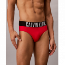 Bañador slip Calvin Klein rojo cintura elástica
