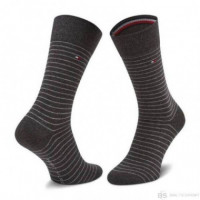 Th Men Small Stripe Sock 2P Anthrac  TOMMY HILFIGER