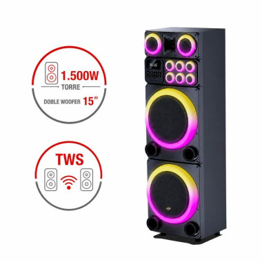 ALTAVOZ LARRYHOUSE SERIE CALI 2X15" 1.500W CON 2 MICROFONOS LARRYHOUSE