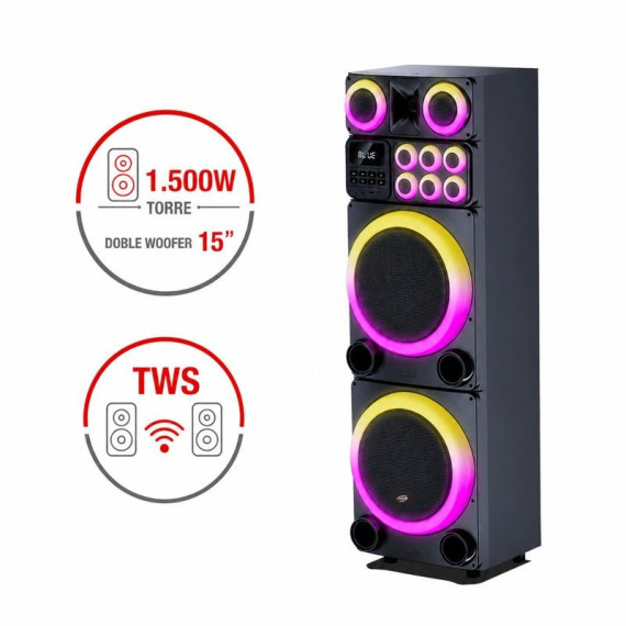 ALTAVOZ LARRYHOUSE SERIE CALI 2X15" 1.500W CON 2 MICROFONOS LARRYHOUSE