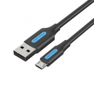Cable Vention USB-A 2.0 a Micro USB 60W 480Mbps 1.5 Metros Negro (COLBG)