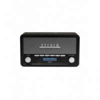 Radio DAB+ Denver DAB-18DGR, Bluetooth, AUX, Despertador, Madera Oscura