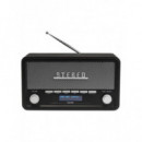 Radio DAB+ Denver DAB-18DGR, Bluetooth, AUX, Despertador, Madera Oscura