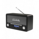 Radio DAB+ Denver DAB-18DGR, Bluetooth, AUX, Despertador, Madera Oscura