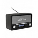 Radio DAB+ Denver DAB-18DGR, Bluetooth, AUX, Despertador, Madera Oscura