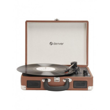 Tocadiscos Denver VPL-120BR con Grabaci&oacute;n a PC y Altavoces Integrados, Marr&oacute;n