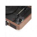 Tocadiscos Denver VPL-120BR con Grabación a PC y Altavoces Integrados, Marrón