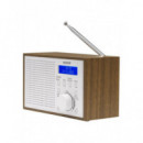 Radio DAB Denver DAB-46W Retro Portátil, Blanco/Marrón