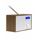 Radio DAB Denver DAB-46W Retro Portátil, Blanco/Marrón