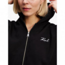 KARL LAGERFELD - Hem Signature Zip Up Hoodie - 999 - A3W20067/999