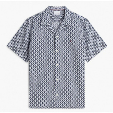 TOMMY HILFIGER - LINEN BLEND AOP SS RF SHIRT - 0GY - F|MW0MW43314/0GY