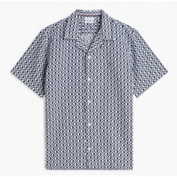 TOMMY HILFIGER - LINEN BLEND AOP SS RF SHIRT - 0GY - F|MW0MW43314/0GY