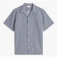 TOMMY HILFIGER - LINEN BLEND AOP SS RF SHIRT - 0GY - F|MW0MW43314/0GY
