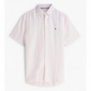TOMMY HILFIGER - LINEN BLEND BENGAL STP SS RF SHT - 0D1 - F|MW0MW43313/0D1