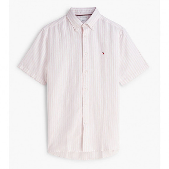 TOMMY HILFIGER - LINEN BLEND BENGAL STP SS RF SHT - 0D1 - F|MW0MW43313/0D1