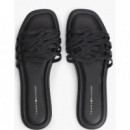 TOMMY HILFIGER - TH SCRIPT FLAT MULE LTH - BDS - F|FW0FW09368/BDS