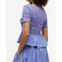 TOMMY HILFIGER - Smocking Stripe  Boat Nk Ss Top - 0BH - F|WW0WW49886/0BH