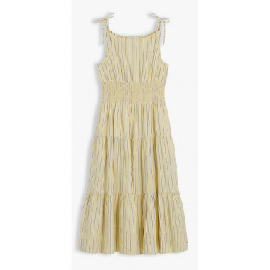 TOMMY HILFIGER - SMOCK TIE NS MIDI DRESS - 0FR - F|WW0WW51052/0FR