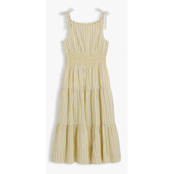 TOMMY HILFIGER - SMOCK TIE NS MIDI DRESS - 0FR - F|WW0WW51052/0FR
