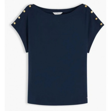 TOMMY HILFIGER - GOLD BTN CAP-SLV BOAT-NK TEE - C1G - F|WW0WW50942/C1G