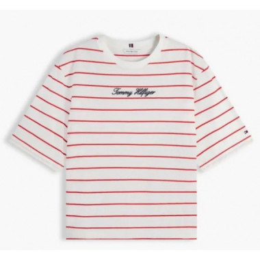 TOMMY HILFIGER - CLASSIC SCRIPT TRAPEZE TEE - 0E1 - F|WW0WW50948/0E1