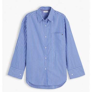TOMMY HILFIGER - Modern Poplin Blue Str Shirt Ls - 0BH - F|WW0WW51120/0BH