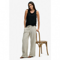 SUPERDRY Pantalones Mujer Linen Low Rise Pant W7011294A-1LC
