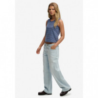 SUPERDRY Pantalones Mujer Mid Rise Wide Leg Jean W7011267A-08H