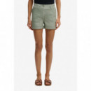 Superdry Pantalones Cortos Mujer Mid Rise Linen Short W7110496A-1KN