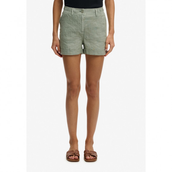 Superdry Pantalones Cortos Mujer Mid Rise Linen Short W7110496A-1KN