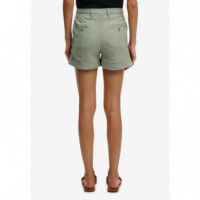SUPERDRY Pantalones Cortos Mujer Mid Rise Linen Short W7110496A-1KN