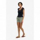 Superdry Pantalones Cortos Mujer Mid Rise Linen Short W7110496A-1KN