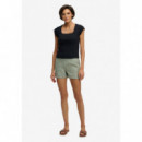 Superdry Pantalones Cortos Mujer Mid Rise Linen Short W7110496A-1KN