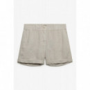 Superdry Pantalones Cortos Mujer Mid Rise Linen Short W7110496A-1LC