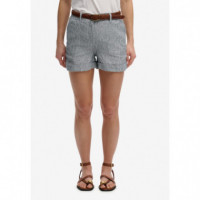 SUPERDRY Pantalones Cortos Mujer Mid Rise Linen Short W7110496A-4AL